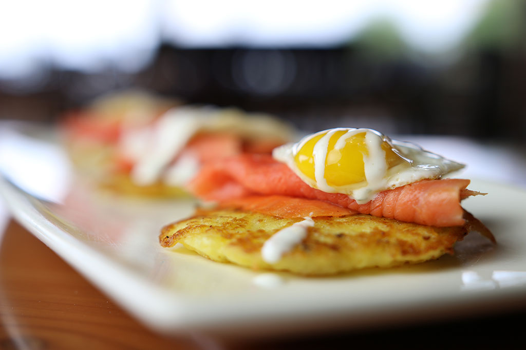 Schmaltz Fried Potato Latke at Gold Room, Westward Look (Credit: Adam Lehrman)
