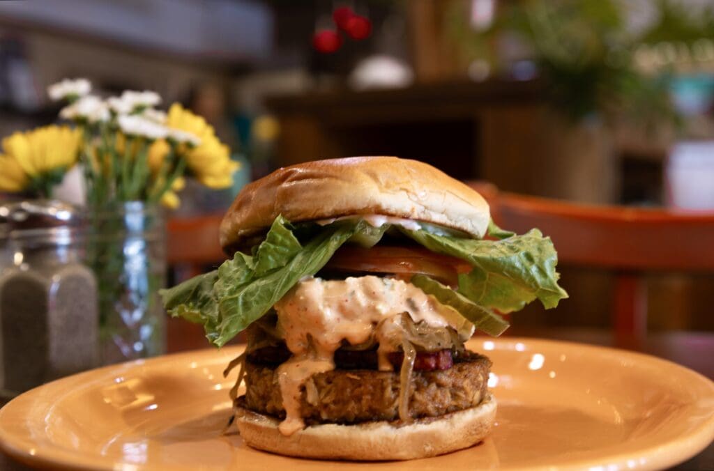 a close up of a sandwich on a plate