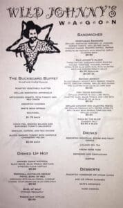 Wild Johnny's Wagon Menu